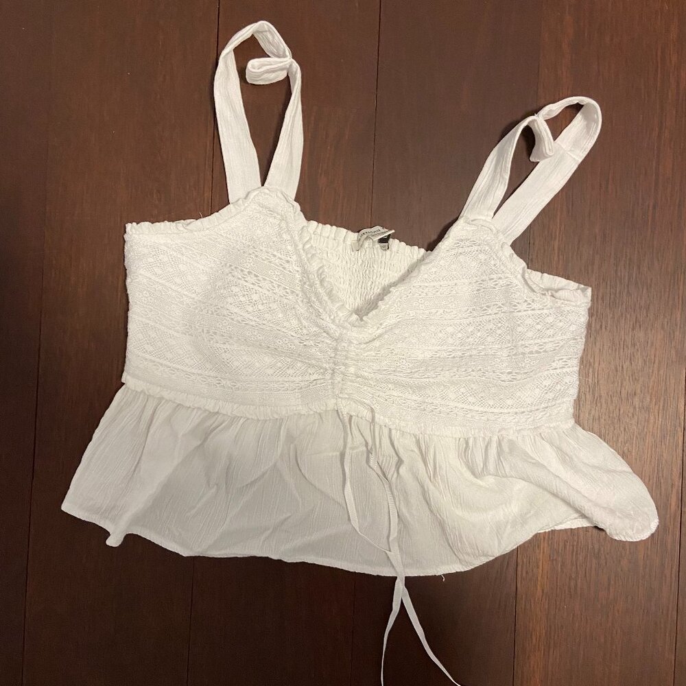 White American Eagle Flowy Top